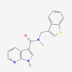 molecular formula C18H15N3OS B7614250 N-(1-benzothiophen-3-ylmethyl)-N-methyl-1H-pyrrolo[2,3-b]pyridine-3-carboxamide 