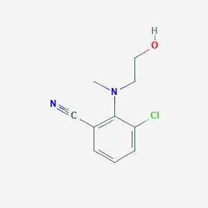 molecular formula C10H11ClN2O B7614330 3-Chloro-2-[2-hydroxyethyl(methyl)amino]benzonitrile 