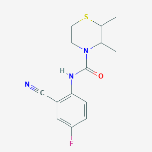 molecular formula C14H16FN3OS B7614369 N-(2-cyano-4-fluorophenyl)-2,3-dimethylthiomorpholine-4-carboxamide 