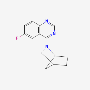 molecular formula C14H14FN3 B7614403 4-(2-Azabicyclo[2.2.1]heptan-2-yl)-6-fluoroquinazoline 