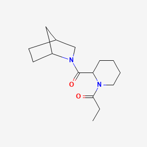 molecular formula C15H24N2O2 B7614451 1-[2-(2-Azabicyclo[2.2.1]heptane-2-carbonyl)piperidin-1-yl]propan-1-one 