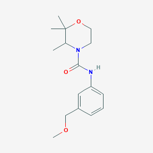 molecular formula C16H24N2O3 B7614491 N-[3-(methoxymethyl)phenyl]-2,2,3-trimethylmorpholine-4-carboxamide 