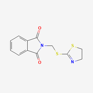 molecular formula C12H10N2O2S2 B7614506 2-[(4,5-dihydro-1,3-thiazol-2-ylsulfanyl)methyl]-1H-isoindole-1,3(2H)-dione 