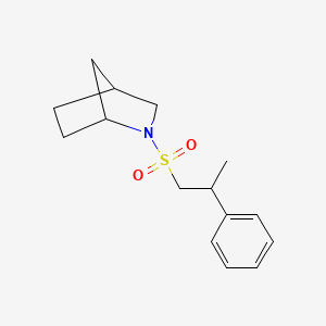 molecular formula C15H21NO2S B7614521 2-(2-Phenylpropylsulfonyl)-2-azabicyclo[2.2.1]heptane 