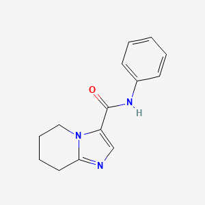 molecular formula C14H15N3O B7614529 N-phenyl-5,6,7,8-tetrahydroimidazo[1,2-a]pyridine-3-carboxamide 