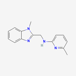 molecular formula C15H16N4 B7614541 6-methyl-N-[(1-methylbenzimidazol-2-yl)methyl]pyridin-2-amine 