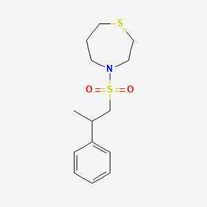 molecular formula C14H21NO2S2 B7614547 4-(2-Phenylpropylsulfonyl)-1,4-thiazepane 