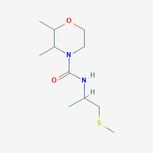 molecular formula C11H22N2O2S B7614566 2,3-dimethyl-N-(1-methylsulfanylpropan-2-yl)morpholine-4-carboxamide 