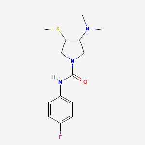 molecular formula C14H20FN3OS B7614572 3-(dimethylamino)-N-(4-fluorophenyl)-4-methylsulfanylpyrrolidine-1-carboxamide 