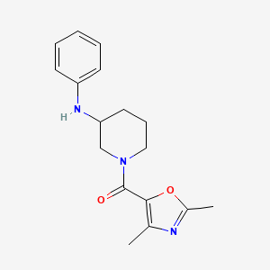 molecular formula C17H21N3O2 B7614579 (3-Anilinopiperidin-1-yl)-(2,4-dimethyl-1,3-oxazol-5-yl)methanone 