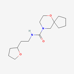 N-[2-(oxolan-2-yl)ethyl]-6-oxa-9-azaspiro[4.5]decane-9-carboxamide