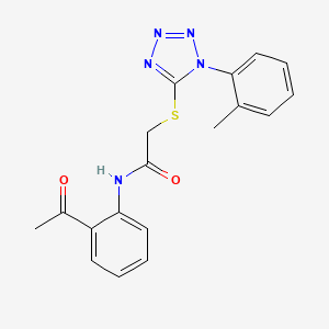 N-(2-acetylphenyl)-2-[1-(2-methylphenyl)tetrazol-5-yl]sulfanylacetamide