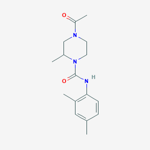 molecular formula C16H23N3O2 B7614615 4-acetyl-N-(2,4-dimethylphenyl)-2-methylpiperazine-1-carboxamide 