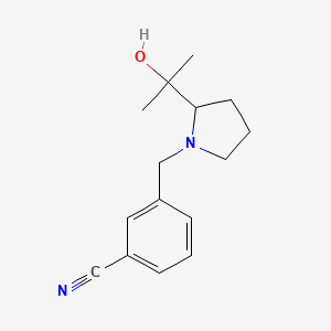 molecular formula C15H20N2O B7614625 3-[[2-(2-Hydroxypropan-2-yl)pyrrolidin-1-yl]methyl]benzonitrile 