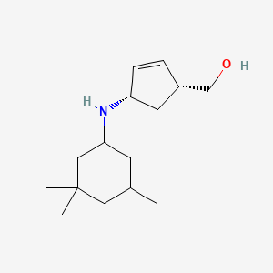 molecular formula C15H27NO B7614645 [(1R,4S)-4-[(3,3,5-trimethylcyclohexyl)amino]cyclopent-2-en-1-yl]methanol 