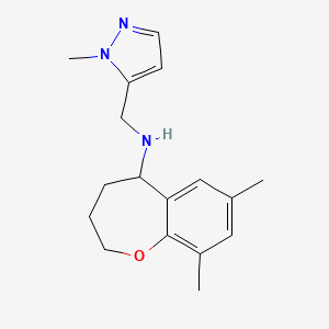 molecular formula C17H23N3O B7614668 7,9-dimethyl-N-[(2-methylpyrazol-3-yl)methyl]-2,3,4,5-tetrahydro-1-benzoxepin-5-amine 