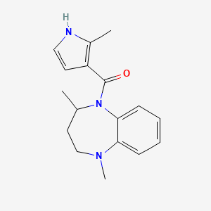 molecular formula C17H21N3O B7614672 (1,4-dimethyl-3,4-dihydro-2H-1,5-benzodiazepin-5-yl)-(2-methyl-1H-pyrrol-3-yl)methanone 