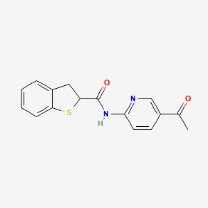 molecular formula C16H14N2O2S B7614699 N-(5-acetylpyridin-2-yl)-2,3-dihydro-1-benzothiophene-2-carboxamide 