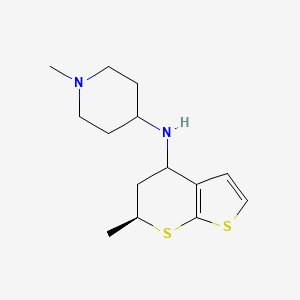 molecular formula C14H22N2S2 B7614716 1-methyl-N-[(6S)-6-methyl-5,6-dihydro-4H-thieno[2,3-b]thiopyran-4-yl]piperidin-4-amine 