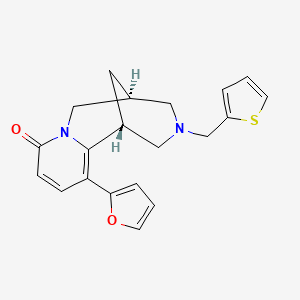 molecular formula C20H20N2O2S B7614759 (1R,9S)-3-(furan-2-yl)-11-(thiophen-2-ylmethyl)-7,11-diazatricyclo[7.3.1.02,7]trideca-2,4-dien-6-one 