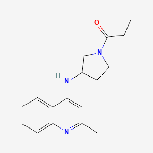 molecular formula C17H21N3O B7614803 1-[3-[(2-Methylquinolin-4-yl)amino]pyrrolidin-1-yl]propan-1-one 