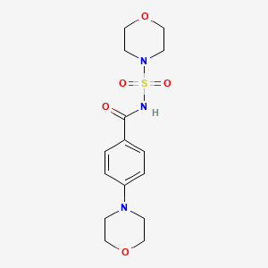 molecular formula C15H21N3O5S B7614815 4-morpholin-4-yl-N-morpholin-4-ylsulfonylbenzamide 