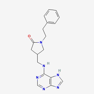 molecular formula C18H20N6O B7614833 1-(2-phenylethyl)-4-[(7H-purin-6-ylamino)methyl]pyrrolidin-2-one 