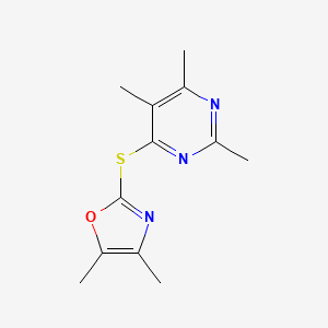 4,5-Dimethyl-2-(2,5,6-trimethylpyrimidin-4-yl)sulfanyl-1,3-oxazole