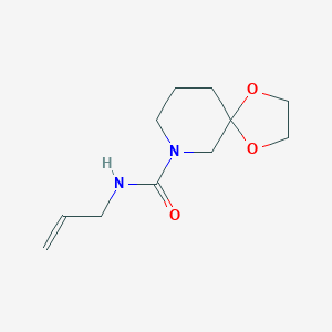 molecular formula C11H18N2O3 B7614846 N-prop-2-enyl-1,4-dioxa-9-azaspiro[4.5]decane-9-carboxamide 