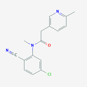 molecular formula C16H14ClN3O B7614868 N-(5-chloro-2-cyanophenyl)-N-methyl-2-(6-methylpyridin-3-yl)acetamide 