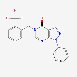 1-Phenyl-5-[[2-(trifluoromethyl)phenyl]methyl]pyrazolo[3,4-d]pyrimidin-4-one