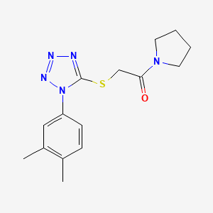 2-[1-(3,4-Dimethylphenyl)tetrazol-5-yl]sulfanyl-1-pyrrolidin-1-ylethanone