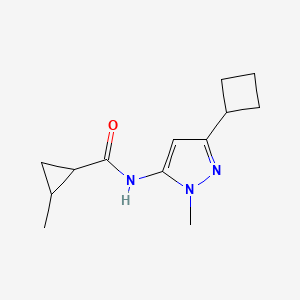 molecular formula C13H19N3O B7614933 N-(5-cyclobutyl-2-methylpyrazol-3-yl)-2-methylcyclopropane-1-carboxamide 