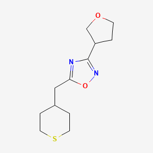 3-(Oxolan-3-yl)-5-(thian-4-ylmethyl)-1,2,4-oxadiazole