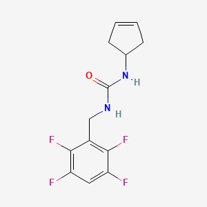 molecular formula C13H12F4N2O B7614944 1-Cyclopent-3-en-1-yl-3-[(2,3,5,6-tetrafluorophenyl)methyl]urea 