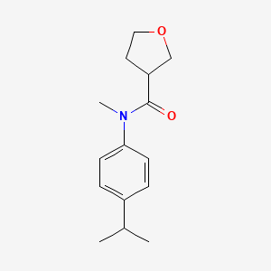 molecular formula C15H21NO2 B7614953 N-methyl-N-(4-propan-2-ylphenyl)oxolane-3-carboxamide 