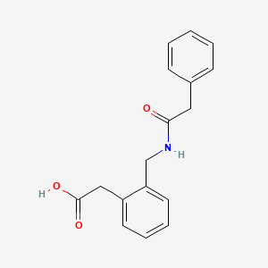 molecular formula C17H17NO3 B7615003 2-[2-[[(2-Phenylacetyl)amino]methyl]phenyl]acetic acid 