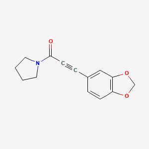 molecular formula C14H13NO3 B7615051 3-(1,3-Benzodioxol-5-yl)-1-pyrrolidin-1-ylprop-2-yn-1-one 