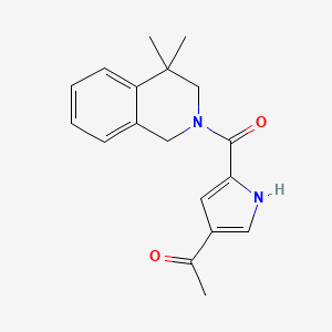 molecular formula C18H20N2O2 B7615067 1-[5-(4,4-dimethyl-1,3-dihydroisoquinoline-2-carbonyl)-1H-pyrrol-3-yl]ethanone 