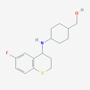 molecular formula C16H22FNOS B7615150 [4-[(6-fluoro-3,4-dihydro-2H-thiochromen-4-yl)amino]cyclohexyl]methanol 