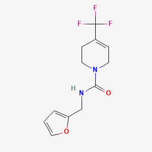 molecular formula C12H13F3N2O2 B7615167 N-(furan-2-ylmethyl)-4-(trifluoromethyl)-3,6-dihydro-2H-pyridine-1-carboxamide 