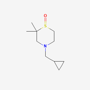 molecular formula C10H19NOS B7615252 4-(Cyclopropylmethyl)-2,2-dimethyl-1,4-thiazinane 1-oxide 