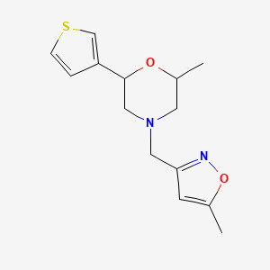 molecular formula C14H18N2O2S B7615255 2-Methyl-4-[(5-methyl-1,2-oxazol-3-yl)methyl]-6-thiophen-3-ylmorpholine 