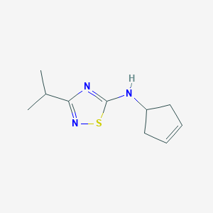 molecular formula C10H15N3S B7615267 N-cyclopent-3-en-1-yl-3-propan-2-yl-1,2,4-thiadiazol-5-amine 