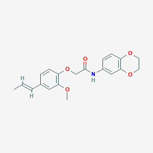 N-(2,3-dihydro-1,4-benzodioxin-6-yl)-2-[2-methoxy-4-[(E)-prop-1-enyl]phenoxy]acetamide