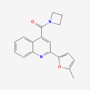 molecular formula C18H16N2O2 B7615311 Azetidin-1-yl-[2-(5-methylfuran-2-yl)quinolin-4-yl]methanone 