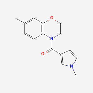 molecular formula C15H16N2O2 B7615344 (7-Methyl-2,3-dihydro-1,4-benzoxazin-4-yl)-(1-methylpyrrol-3-yl)methanone 