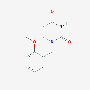 molecular formula C12H14N2O3 B7615358 1-[(2-Methoxyphenyl)methyl]-1,3-diazinane-2,4-dione 