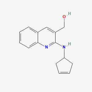 molecular formula C15H16N2O B7615387 [2-(Cyclopent-3-en-1-ylamino)quinolin-3-yl]methanol 