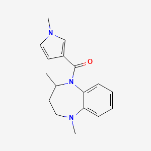 molecular formula C17H21N3O B7615403 (1,4-dimethyl-3,4-dihydro-2H-1,5-benzodiazepin-5-yl)-(1-methylpyrrol-3-yl)methanone 